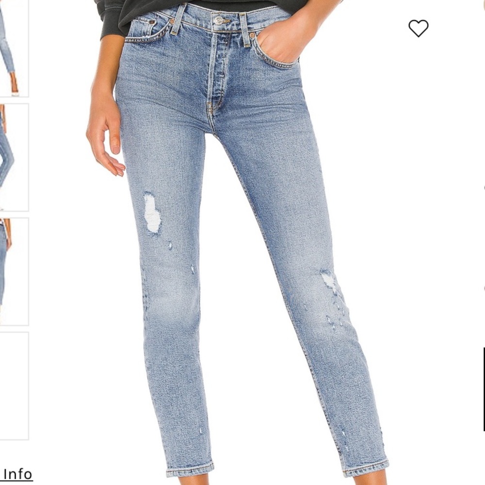 Re/Done High Rise Ankle Crop Jean Mid 90’s 25